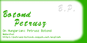 botond petrusz business card